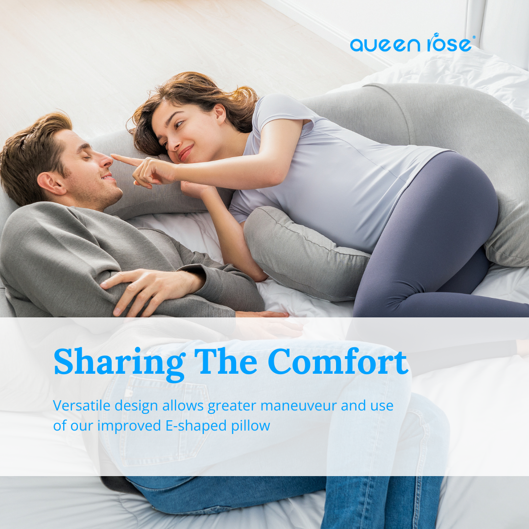 QUEEN ROSE Pregnancy Pillows, E Shaped Full Body Pillow for